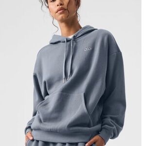 ALO Yoga Accolade Hoodie - Steel Grey - Size Large - EUC